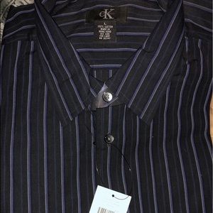 Calvin Klein striped men’s casual dress shirt